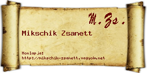 Mikschik Zsanett névjegykártya